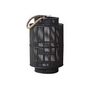 Lea Floor Lantern - Medium - Chocolate - 15.7" x 9.8" / 40cm x 25cm - Level Decor