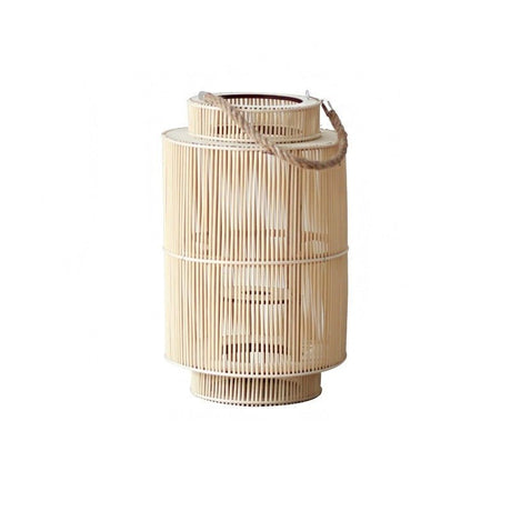 Lea Floor Lantern - Medium - Light Brown - 15.7" x 9.8" / 40cm x 25cm - Level Decor