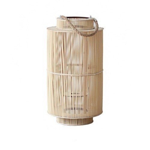 Lea Floor Lantern - Large - Light Brown - 19.6" x 11" / 50cm x 28cm - Level Decor