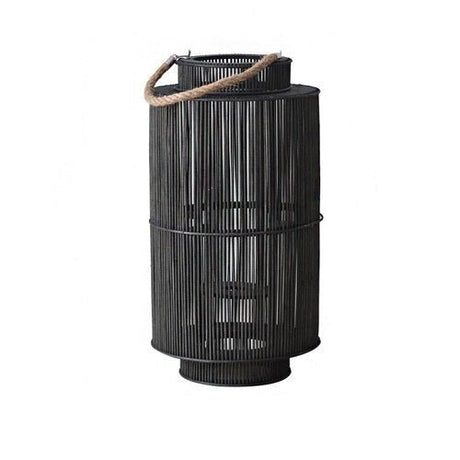 Lea Floor Lantern - Large - Chocolate - 19.6" x 11" / 50cm x 28cm - Level Decor