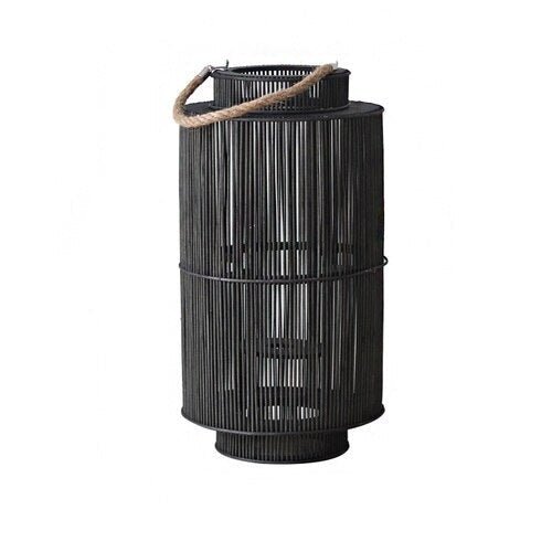 Lea Floor Lantern - Large - Chocolate - 19.6" x 11" / 50cm x 28cm - Level Decor