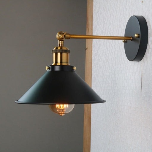 Viviane Wall Lamp - Black and Gold Wide Cone / 4W - Level Decor