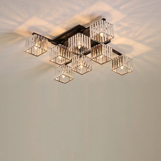 Adelina Ceiling Light - Black / 8 Lights - 37.4" x 7.9" / 95cm x 20cm - 96W - Level Decor