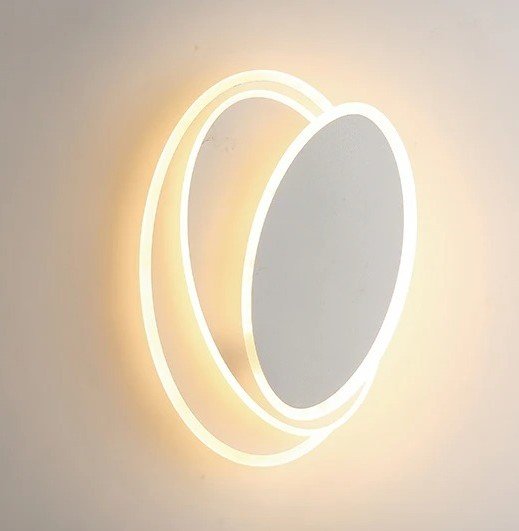 Alba Wall Lamp - 11.4" x 7.0" / 29cm x 18cm - White - 27W / Cool white no remote - Level Decor