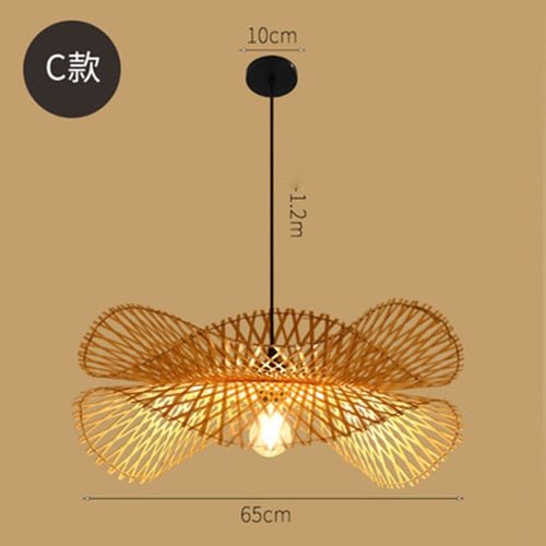 Bambus Chandelier Rattan Lamp - C - 25.6" / 65cm - Level Decor