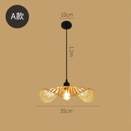 Bambus Chandelier Rattan Lamp - A - 13.7" / 35cm - Level Decor