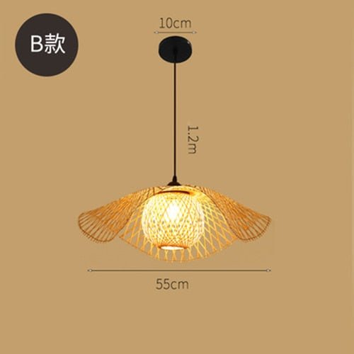 Bambus Chandelier Rattan Lamp - B - 21.7" / 55cm - Level Decor