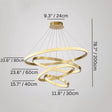 Luminara Round Chandelier - 4 Ring: 78.7" 11.8" x 15.7" x 23.6" x 31.4" / 200 x 30 x 40 x 60 x 80cm / 180W / Warm White 3000K - Level Decor