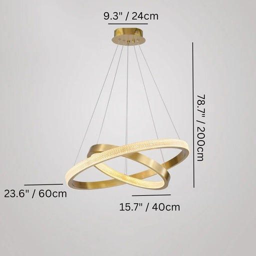 Luminara Round Chandelier - 2 Ring: 78.7" x 15.7" x 23.6" / 200 x 40 x 60cm / 65W / Warm White 3000K - Level Decor