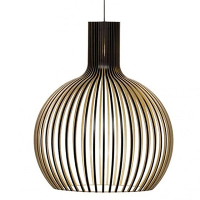 Avian Rattan Pendant Light - Black Outline / 9" x 10" / 23cm x 25cm - Level Decor