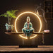 Sela Monk Incense Burner Table Lamp - Green Monk / 17.7" x 3.9" x 15.7" / 45cm x 10cm x 40cm - Level Decor
