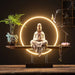 Sela Monk Incense Burner Table Lamp - White Monk / 17.7" x 3.9" x 15.7" / 45cm x 10cm x 40cm - Level Decor