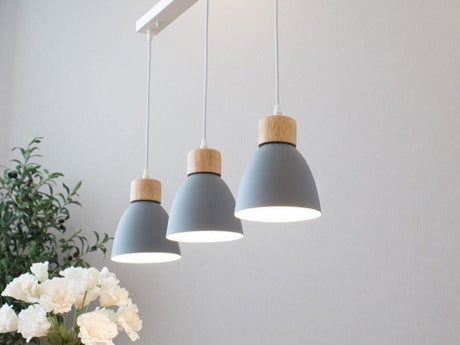 Solskin Pendant Light - Gray- 3 Heads- Rectangle - Level Decor