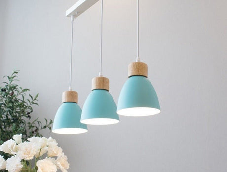 Solskin Pendant Light - Blue- 3 Heads- Rectangle - Level Decor