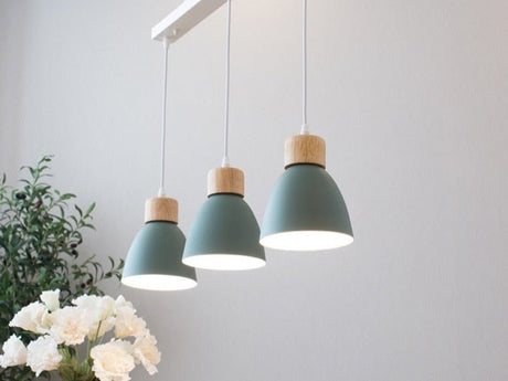 Solskin Pendant Light - Green 3- Heads- Rectangle - Level Decor