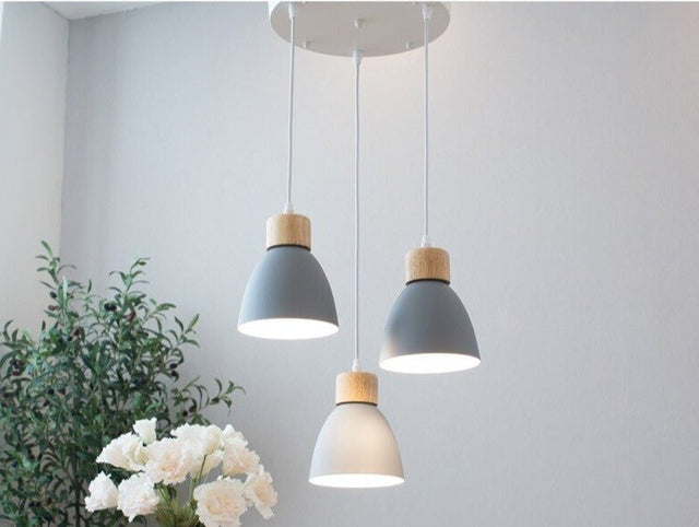 Solskin Pendant Light - Gray- 3 Heads- Disc - Level Decor