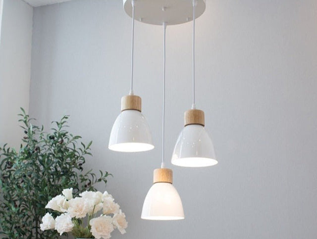 Solskin Pendant Light - White- 3 Heads- Disc - Level Decor