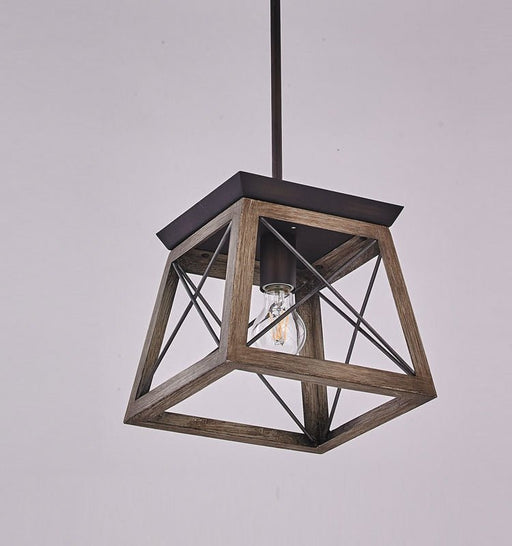Laurent Chandelier - Black and Wooden Brown / 60W Without Bulbs / 9.8" x 8.9" / 25cm x 23cm - Level Decor