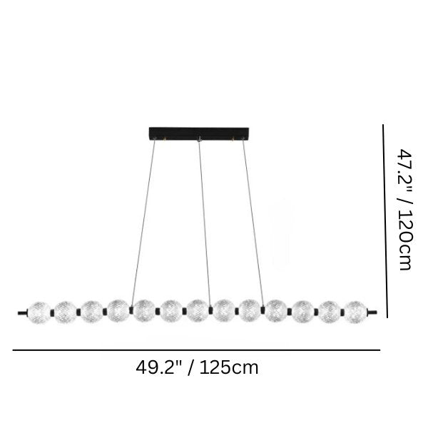 Opulenza Linear Chandelier - 13 Head: 49.2" x 47.2" / 125 x 120cm / 75W / Warm White 3000K - Level Decor