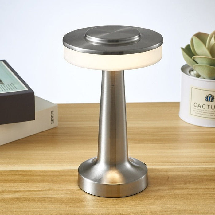 Noémie Rechargeable Table Lamp - Silver / Color Adjustable Light / 4.5" x 7.9" / 11cm x 20cm - Level Decor