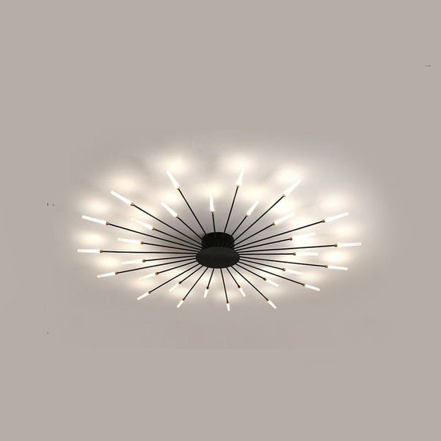 Pinnacle Chandelier - 30 Heads - Black - 50.4" x 2.8" / 128cm x 7cm - 60W - Level Decor