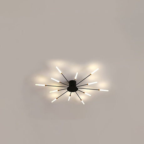 Pinnacle Chandelier - 12 Heads - Black - 31.5" x 2.8" / 80cm x 7cm - 24W - Level Decor