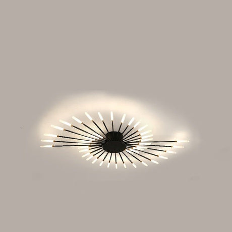 Pinnacle Chandelier - 42 Heads - Black - 50.4" x 3.5" / 128cm x 9cm - 84W - Level Decor