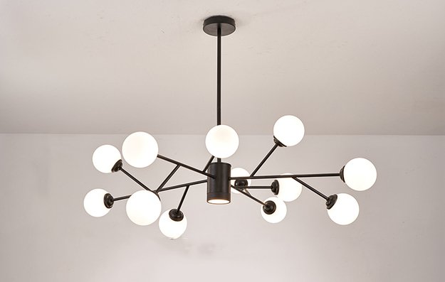 Hannelore Chandelier - C - Black - 12 Heads - 43.3" x 19.6" / 110cm x 50cm - Level Decor