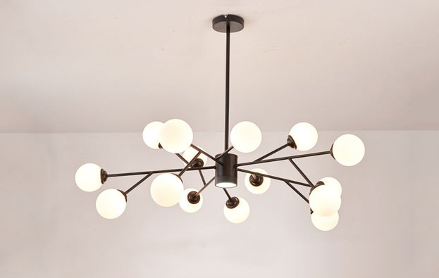 Hannelore Chandelier - E - Black - 18 Heads - 43.3" x 19.6" / 110cm x 50cm - Level Decor