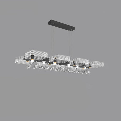 Leandro Chandelier - D - 8 heads - 41.3" x 19.6" x 59.0" / 105cm x 50cm x 150cm - 72W / White Light - Level Decor