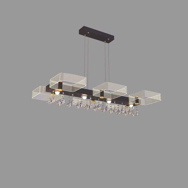 Leandro Chandelier - C - 6 heads - 31.4" x 19.6" x 59.0" / 80cm x 50cm x 150cm - 54W / White Light - Level Decor