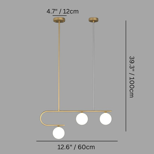 Lumina Linear Chandelier - 3 Head: 39.3" x 23.6" / 100 x 60cm / 36W / Warm White 3000K - Level Decor