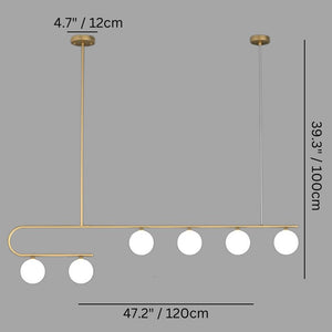 Lumina Linear Chandelier - 6 Head: 39.3" x 47.2" / 100 x 120cm / 72W / Warm White 3000K - Level Decor