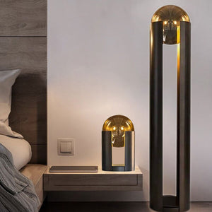 Henrik Floor Lamp - Amber / 9.8" x 56.3" / 25cm x 143cm - Level Decor
