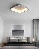 Luciana Ceiling Light - Square - Gray - 15.7"W x 15.7"D x 3.9"H / 45W / With Remote - Level Decor
