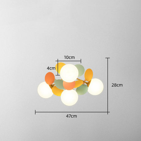Mila Chandelier - 4 Head - Colorful - 18" x 11" / 47cm x 28cm / Warm White 3000K - Level Decor