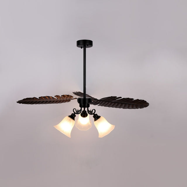 Tropicana Chandelier - Three Straight Leaves - Level Decor