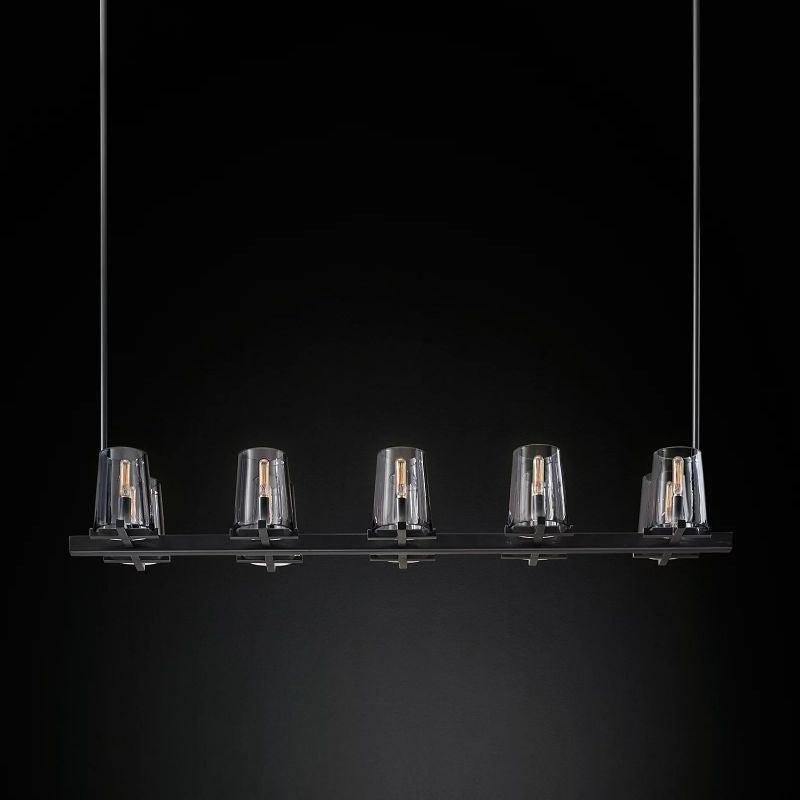 Rustique Linear Chandelier - 49"x11" /124.5*28cm 250W / Matte Black - Level Decor