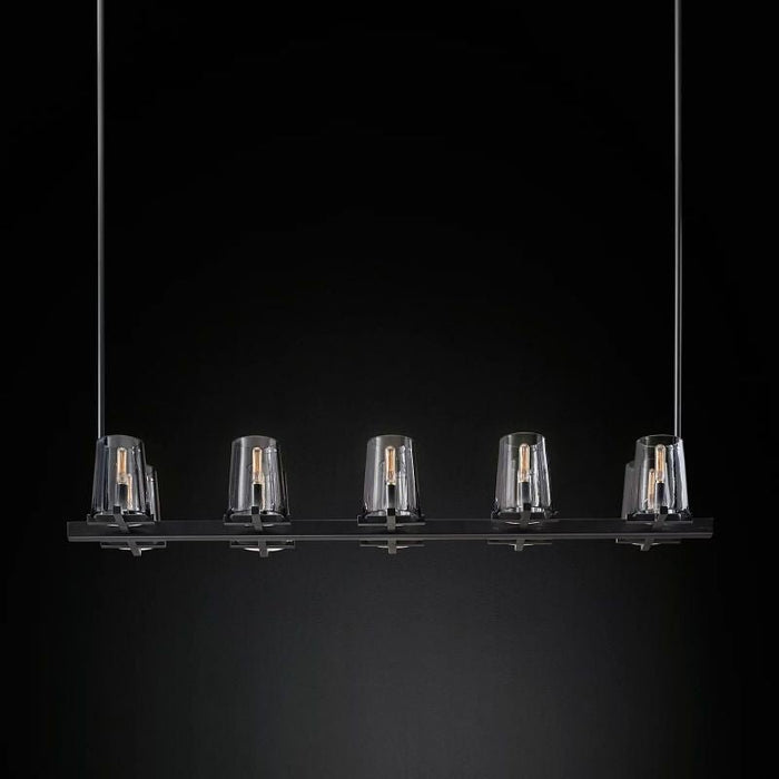 Rustique Linear Chandelier - 49"x11" /124.5*28cm 250W / Matte Black - Level Decor
