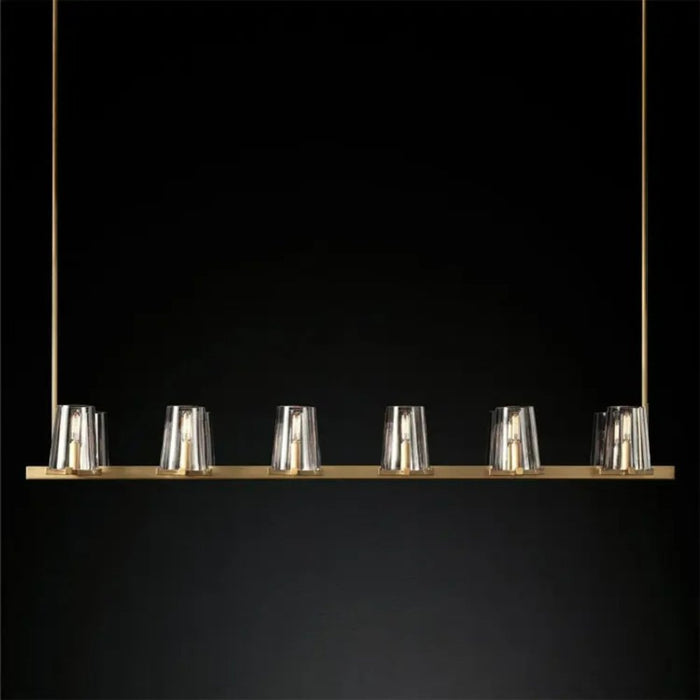 Rustique Linear Chandelier - 59.8"x11" /152*28cm 300W / Lacquered Burnished Brass - Level Decor