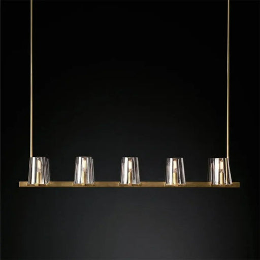Rustique Linear Chandelier - 49"x11" /124.5*28cm 250W / Lacquered Burnished Brass - Level Decor