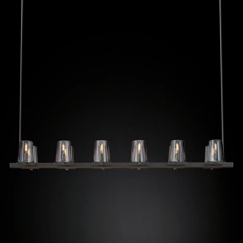 Rustique Linear Chandelier - 59.8"x11" /152*28cm 300W / Matte Black - Level Decor