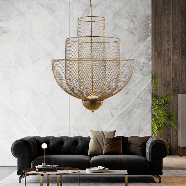 Seraphina Mesh Chandelier - Gold / 10W - 17.7″ x 19.3" / 45cm x 49cm - Level Decor