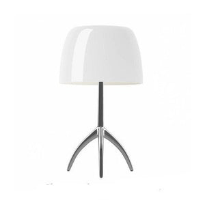 Maximilian Table Lamp - Chrome and White / Small - 7.9" x 13.8" / 20cm x 35cm - Level Decor