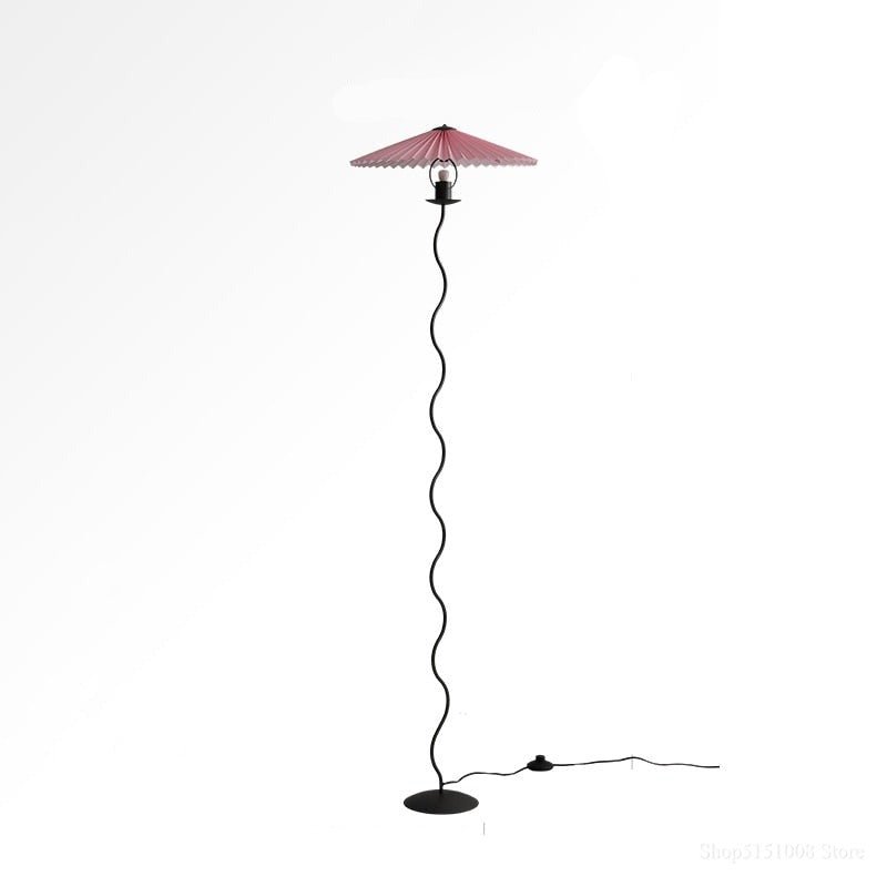 Serpentine Floor Lamp - Pink / 16.9" x 62.2" / 43cm x 158cm - Level Decor