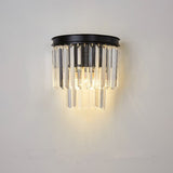 Zara Wall Lamp - Black / Clear Crystal / 9.8" x 10" / 25cm x 25cm - Level Decor