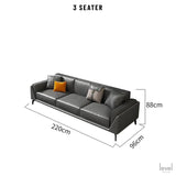 Francesca Neo-modern Genuine Leather Sofa - 3 Seater - Level Decor