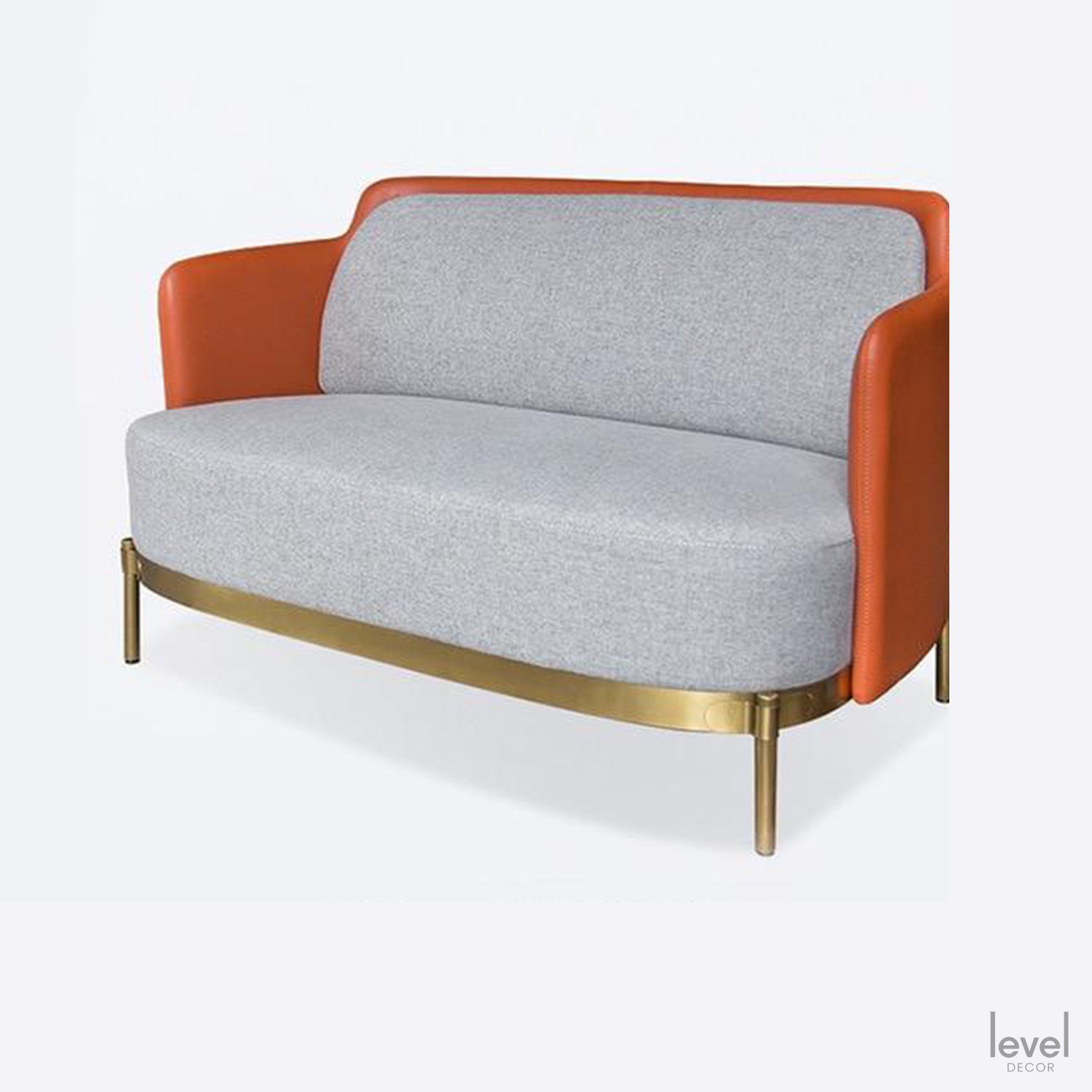 Nordic Designer Fabric Sofa Chair - Gray/Orange 78x128x76cm - Level Decor