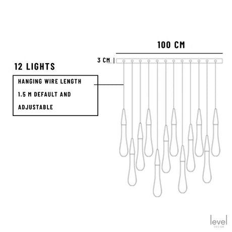 Falling Droplets Crystal LED Pendant - 12 Lights 2 / Gold bronze - Level Decor