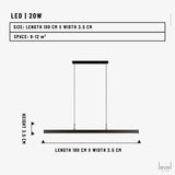 Orust Minimalist Nordic Chandelier - long 100cmTwo-color - Level Decor